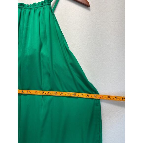 Halston Flutter Pullover Soft Green Lightly Fitted Maxi Dress Polyester Size S - Picture 5 of 9